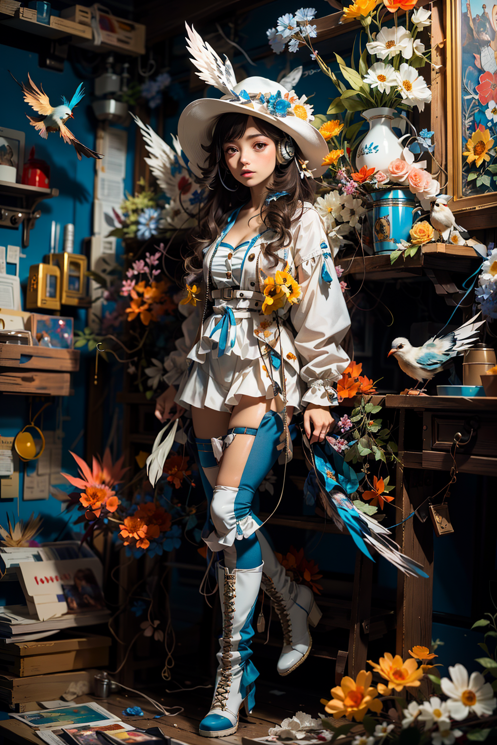 00184-2421922765-1girl,(full body_1.4),dolichoscelia,White boots,solo,hat flower,headphones,zipper,_cinematic lighting,strong contrast,romantic r.png